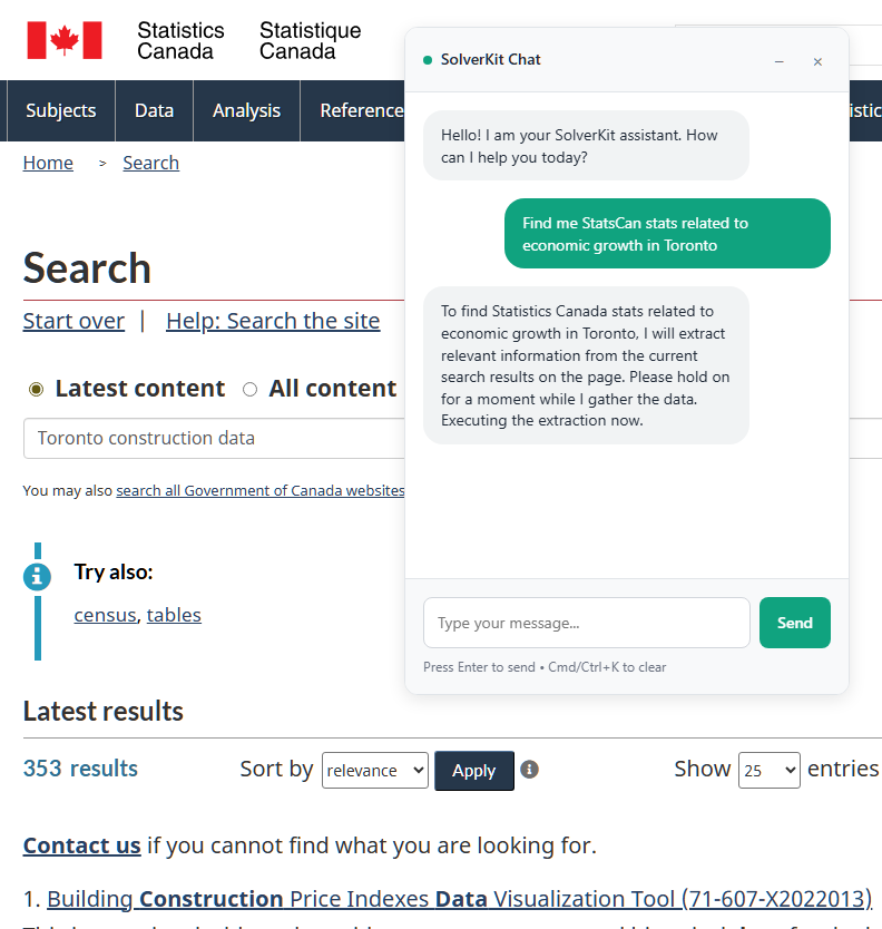 Statistics Canada Demo